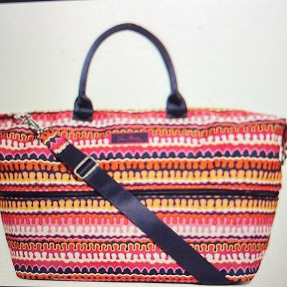 Vera Bradley Lighten Up Expandable Travel Bag Rio Squiggle - Picture 1 of 11
